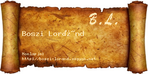Boszi Loránd névjegykártya